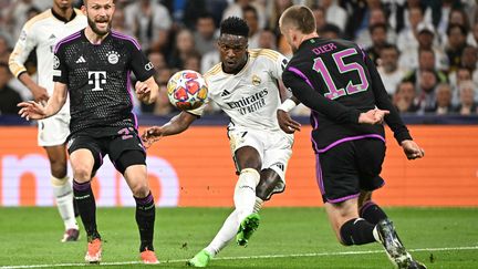 Vinicius during the Champions League semi-final return between Real Madrid and Bayern Munich, May 8, 2024. (JAVIER SORIANO / AFP)