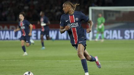 Bradley Barcola with PSG against Montpellier, August 23, 2024, at the Parc des Princes, in Paris. (JEAN CATUFFE / AFP)