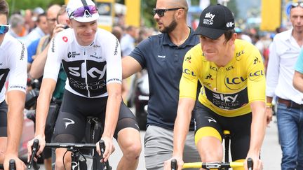 Chris Froome et Gareint Thomas au départ (DAVID STOCKMAN / BELGA MAG)