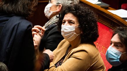 La ministre de l'Enseignement supérieur, Frédérique Vidal, lors d'une séance de questions au gouvernement à l'Assemblée nationale, le 9 février 2021 à Paris. (XOSE BOUZAS / HANS LUCAS)