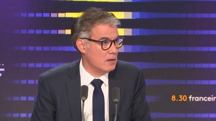 Olivier Faure, premier secrétaire du Parti socialiste, le 6 décembre 2024 sur franceinfo. (FRANCEINFO / RADIO FRANCE)