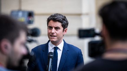 Gabriel Attal, le 31 juillet à Paris. (XOSE BOUZAS / AFP)