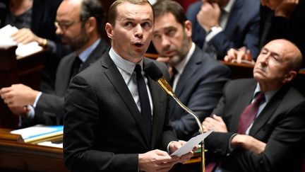 Olivier Dussopt, secrétaire d'Etat auprès du ministre de l'Action et des Comptes publics, est en première ligne dans le dossier de la réforme de la fonction publique. (BERTRAND GUAY / AFP)