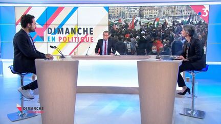 Sandrine Rousseau et Mounir Mahjoubi (CAPTURE D'ECRAN "DIMANCHE EN POLITIQUE" / FRANCE 3)