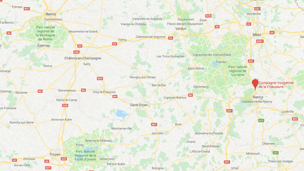 Quatre repreneurs potentiels se sont manifestés pour la reprise de la Compagnie vosgienne de la chaussure, à&nbsp;Champigneulles (Meurthe-et-Moselle). (GOOGLE MAPS / FRANCEINFO / RADIO FRANCE)