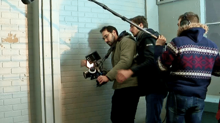 Emilien et Nicolas en plein tournage d'une scène d'Ulysse
 (France 3 / Culturebox)