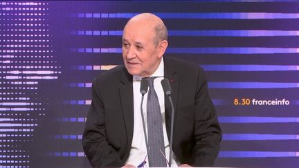 Jean-Yves Le Drian guest on 8:30 a.m. franceinfo on Thursday March 14, 2024 (FRANCEINFO / RADIOFRANCE)