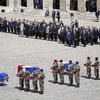 Hommage&nbsp;à trois militaires tués au Mali,&nbsp;Mickaël Poo-Sing, Damien Noblet et&nbsp;Mickaël Chauvin, aux Invalides, le 20 avril 2016. (MAXPPP)