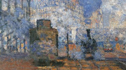 Détail de "La gare Saint-Lazare", Claude Monet (1840-1926), 1877. Dim : 0,75 x 1,04m. Paris, musee d'Orsay
 (Electa/Leemage)