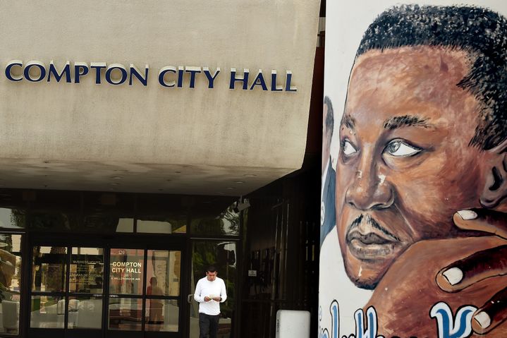 L'Hôtel de Ville de Compton, en Californie, le 21 août dernier.
 (MARK RALSTON / AFP)