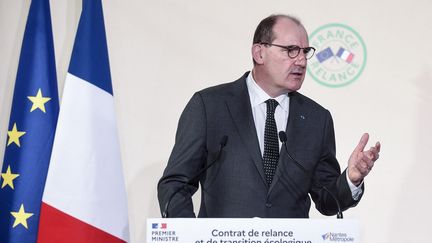 Jean Castex lors de la conférence de presse du 26 février 2021. (SEBASTIEN SALOM-GOMIS / AFP)