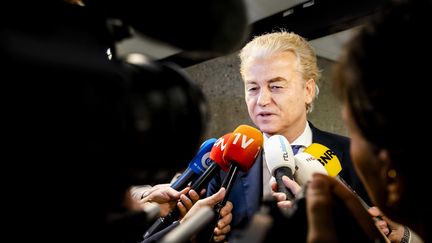 Geert Wilders du parti néerlandais PVV, à la Haye, aux Pays-Bas, le 14 février 2024. (SEM VAN DER WAL / EPA/ANP)