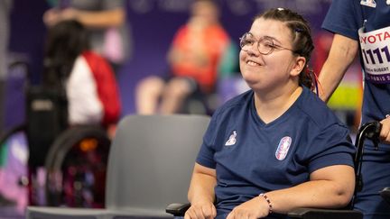 Aurélie Aubert lors des Jeux paralympiques de Paris 2024, le 29 août. (AFP)