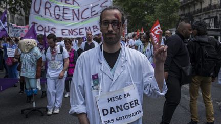 Lors d'une précédente manifestation des personnels soignants, à Paris, le 6 juin 2019. (MAXPPP)