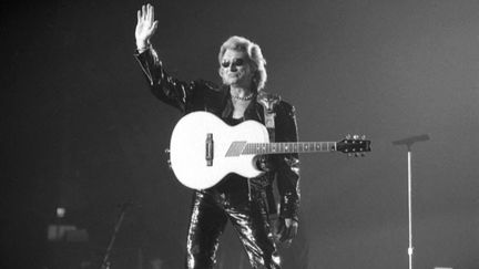 Le chanteur Johnny Hallyday en concert à Bercy en septembre 1995. (COLLECTION CHRISTOPHEL  PHOTOTH / COLLECTION CHRISTOPHEL VIA AFP)