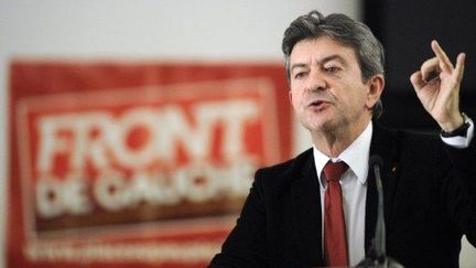 Jean-Luc Mélenchon prononce un discours devant les étudiants de Sciences Politiques à Nancy, le 14 décembre 2011. (AFP - Jean-Christophe Verhaegen)