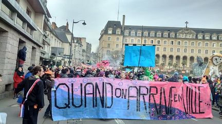 &nbsp; (La manifestation avait débuté dans la bonne humeur dans le centre de Rennes © RF / Romain Roux)