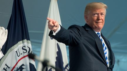 Donald Trump au siège des garde-côtes américains à Washington, le 1er juin 2018. (SAUL LOEB / AFP)