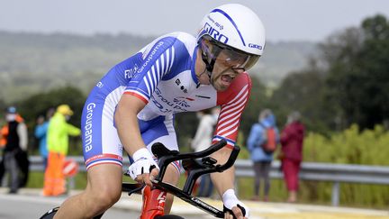 Le coureur de la FDJ-Groupama, Benjamin Thomas, est le nouveau champion de France du contre-la-montre individuel. (MARC OLLIVIER / MAXPPP)