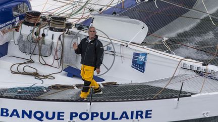 Le skippeur Loïck Peyron sur Banque Populaire