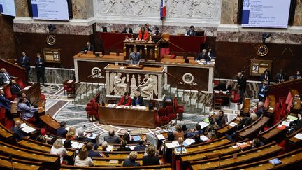 Le Premier ministre, Gabriel Attal, à l'Assemblée nationale, à Paris, le 3 juin 2024. (LUDOVIC MARIN / AFP)