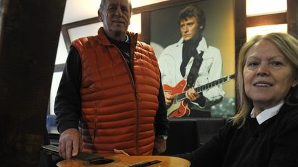 Lucien et Germaine Rees viennent d'ouvrir à Sélestat un restaurant en hommage à Johnny Hallyday, la Table de Johnny
 (Franck Delhomme / PhotoPQR / DNA / MaxPPP)