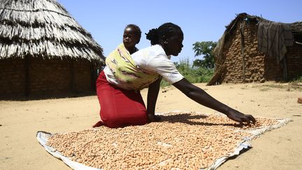 Sud-Soudanaise de retour dans son village en octobre 2019, après dix ans d'errance dans des camps de réfugiés. (ASHRAF SHAZLY / AFP)