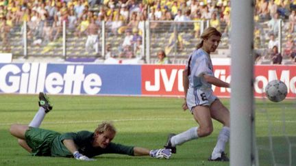 &nbsp; (Coupe du monde de football de 1990 en Italie, l'Argentine bat le Brésil 1-0 et se qualifie pour les quarts de finale © Luca Bruno/AP/SIPA)