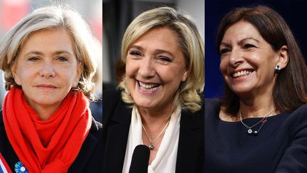 Valérie Pécresse, Marine Le Pen et Anne Hidalgo, candidates à l'élection présidentielle de 2022. (LUDOVIC MARIN / Christophe ARCHAMBAULT / THOMAS SAMSON / AFP)