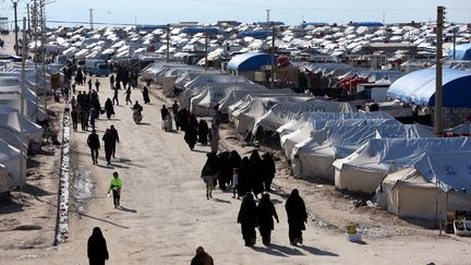 Dans un camp, à&nbsp;Hassaké, en Syrie, le 1er avril 2019. (ALI HASHISHO / REUTERS)