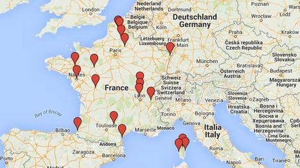 La carte de France des actes islamophobes commis depuis l'attentat du 7 janvier 2015. (  FRANCETV INFO )