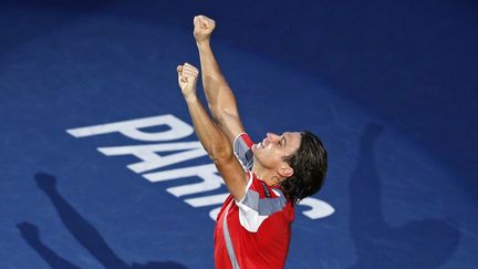 L'Espagnol David Ferrer, lors de sa victoire au Masters de Bercy, &agrave; Paris, le 4 novembre 2012. (BENOIT TESSIER / REUTERS)