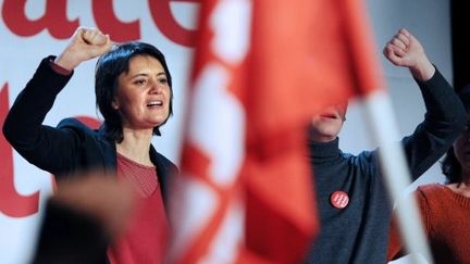 Nathalie Arthaud lance son "programme de lutte" pour les législatives (PHILIPPE MERLE / AFP)