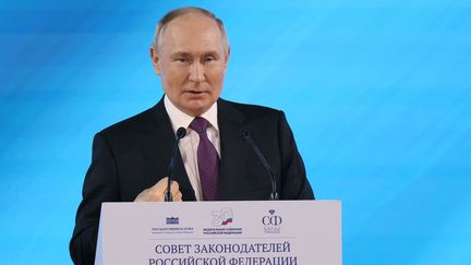 Le président russe Vladimir Poutine, à Moscou, le 20 décembre 2023. (VALERY SHARIFULIN / AFP)