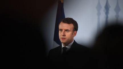 Le président de la République, Emmanuel Macron, lors de ses vœux aux armées à Toulon (Var), le 19 janvier 2018. (ANNE-CHRISTINE POUJOULAT / AFP)