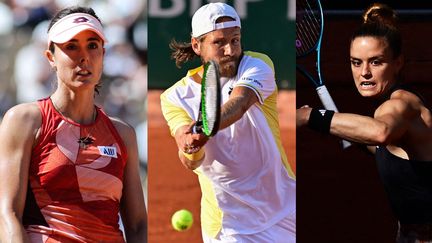 Alizé Cornet, Lucas Pouille et Maria Sakkari, dimanche 28 mai, à Roland-Garros. (AFP)