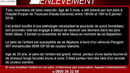 Alerte enlèvement : un nourrisson malade enlevé par son père à Toulouse