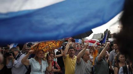 &nbsp; (Manifestation pour le oui à Athènes © MaxPPP)