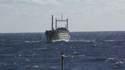 &nbsp; (Le cargo Ezadeen, avec 450 migrants à son bord, est actuellement remorqué vers la côte italienne © MaxPPP)