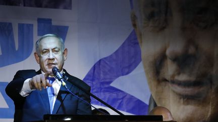 Benyamin Nétanyahu lors d'un meeting du Likoud, à Petah Tikva, le 18 décembre 2019. (JACK GUEZ / AFP)