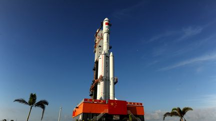 Le cargo spatial Tianzhou-1 avant son lancement dans l'espace à Wenchang (Chine), le 17 avril 2017. (LIU HUAIYU / IMAGINECHINA)