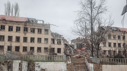 Des bâtiments détruits dans la ville ukrainienne de Soledar en novembre dernier.&nbsp; (DIEGO HERRERA CARCEDO / ANADOLU AGENCY)