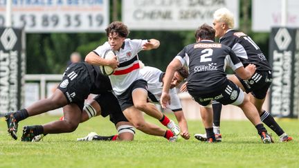 Medhi Narjissi, au centre, lorsqu'il jouait au Stade toulousain. (NATHAN BARANGE / MAXPPP)