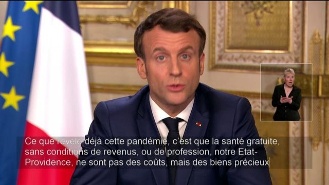 Coronavirus : Emmanuel Macron défend l'Etat-providence