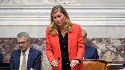 The President of the National Assembly, Yaël Braun-Pivet, in Paris, July 18, 2024. (BERTRAND GUAY / AFP)