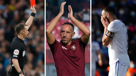 Franck Ribéry et son club de la Salernitana, Karim Benzema et l'arbitre de la rencontre entre Manchester City et Arsenal ont connu des fortunes diverses ce week-end. (AFP)