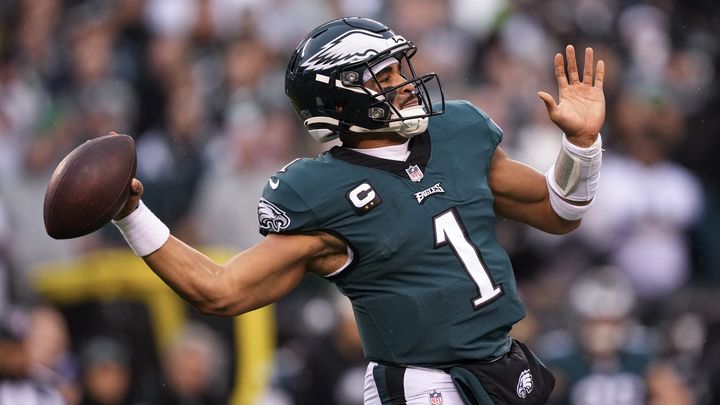 Le quarterback des Philadelphie Eagles Jalen Hurts, à Philadelphie, le 29 janvier 2023. (MATT ROURKE / AP)