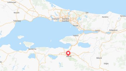 Les deux Françaises ont été arrêtées après des coups de filet antiterroristes dans la province de Bursa, située dans le nord-ouest de la Turquie, le 2 janvier 2019. (GOOGLEMAPS)