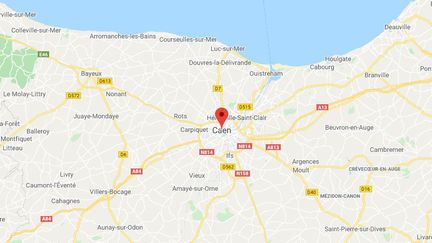 La ville de Caen dans le Calvados.&nbsp; (GOOGLE MAPS / FRANCETV INFO)