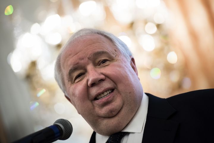 L'ambassadeur russe aux Etats-Unis, Sergueï Kislyak, lors d'un tournoi d'échecs à Washington (Etats-Unis), le 13 mai 2017. (BRENDAN SMIALOWSKI / AFP)